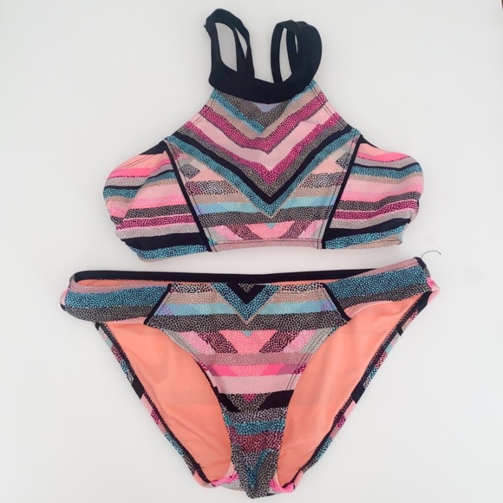 Xhilaration 2 pc swim bikini multicolor size S‎